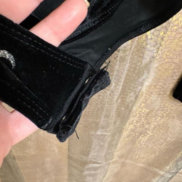 Wild Fable Black Velvet Whimsygoth Stars Moons Backless Bodysuit Small - Picture 6 of 11